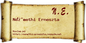 Némethi Erneszta névjegykártya